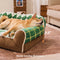 Diamond-Quilted Sherpa Orthopedic Dog & Cat Sofa Bed - Cocoa Pine