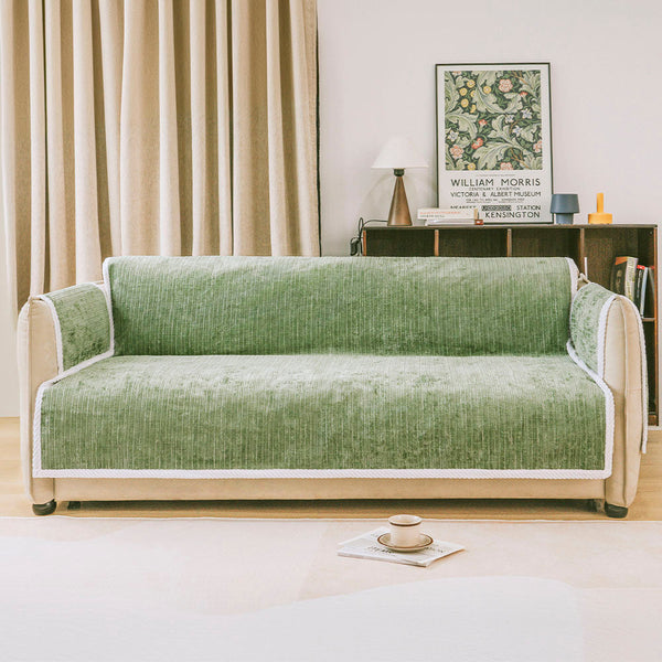 All-Season Anti-Slip Striped Pet Rug Furniture Protector with Armrest Outdoor Sofa Cover - Keep Still