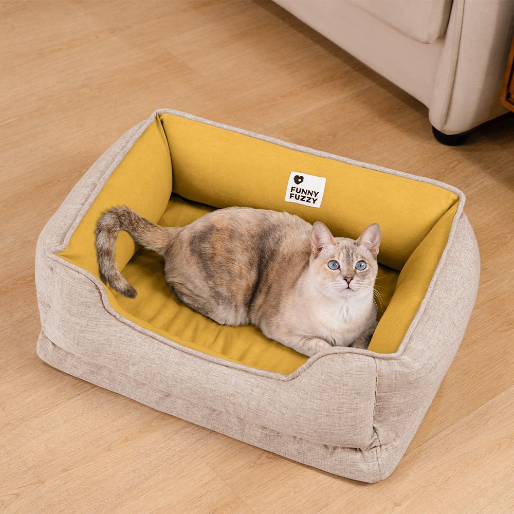 Washable Non-Slip Bolster Cat Bed - Cloudy Dream