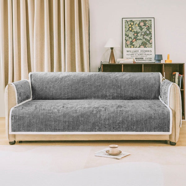 All-Season Anti-Slip Striped Pet Rug Furniture Protector with Armrest Outdoor Sofa Cover - Keep Still