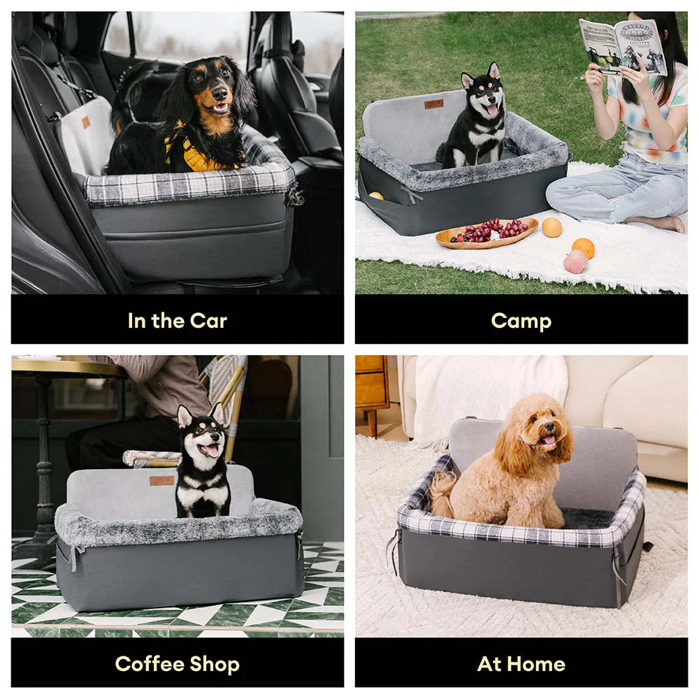 Travel Safety All-Season Bolster Dog Car Seat Bed - BaseCamp