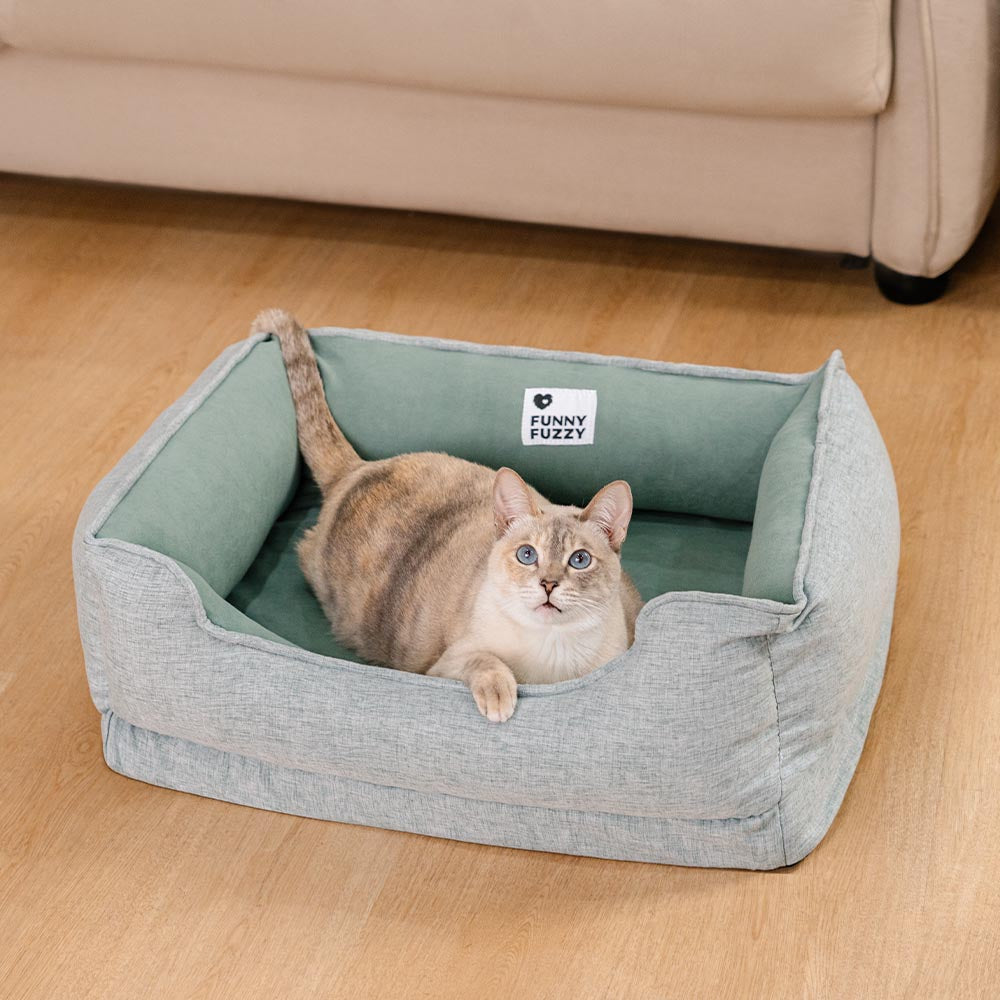 Washable Non-Slip Bolster Cat Bed - Cloudy Dream