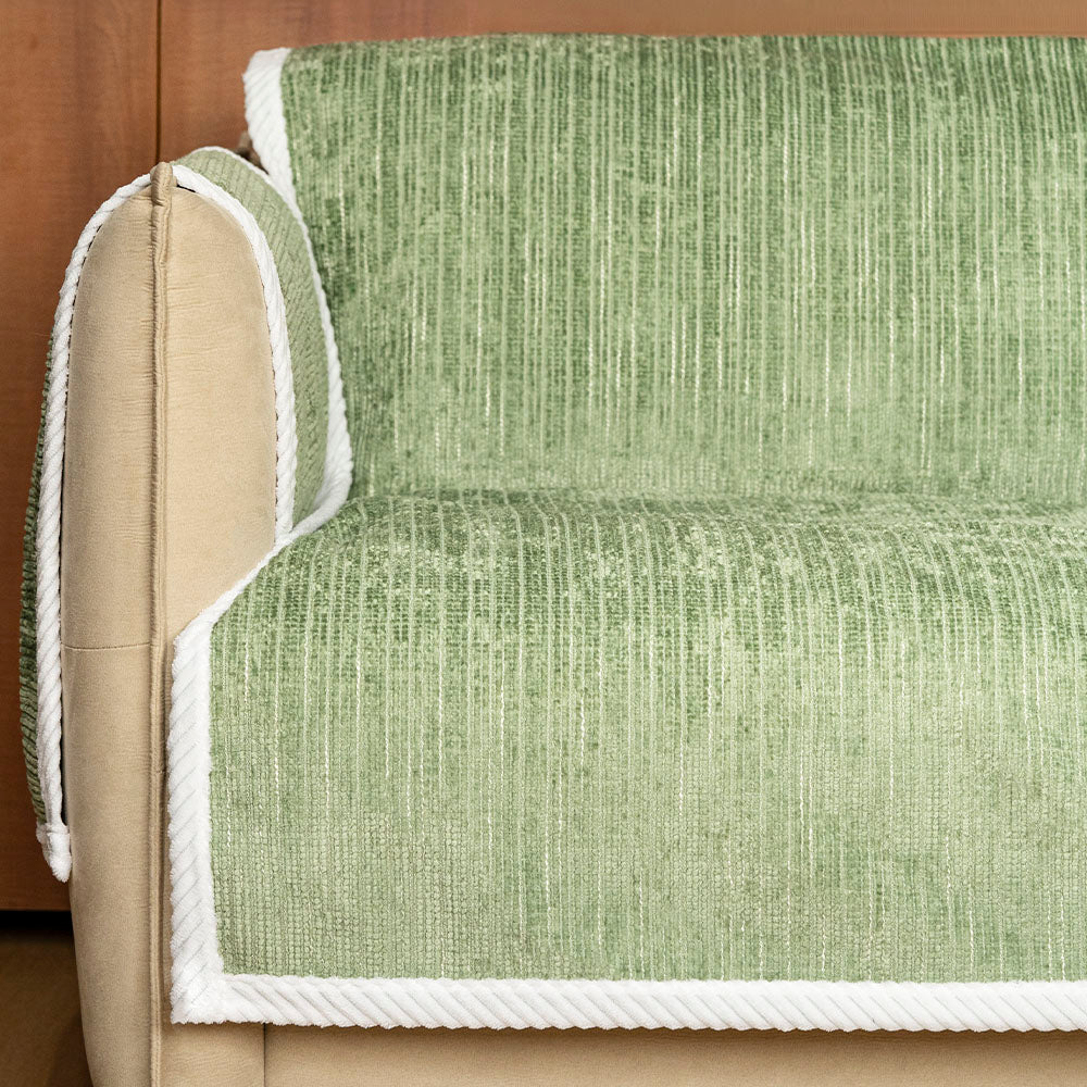 All-Season Anti-Slip Striped Pet Rug Furniture Protector with Armrest Sofa Cover - Keep Still