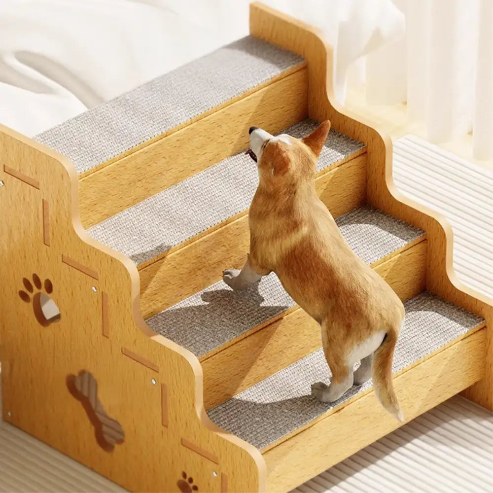 Safe Sturdy Wood Non-Slip Dog Ramp Stairs
