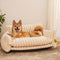 Trendy Striped Faux Lambswool Double Layer Dog & Cat Sofa Bed - Outdoor