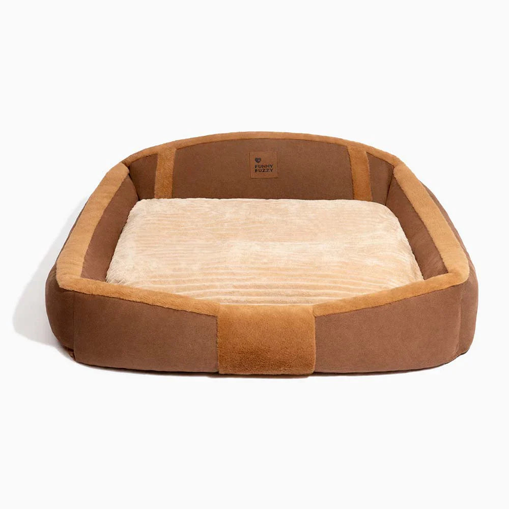 Vintage Large Cozy Calming Sofa Dog Bed