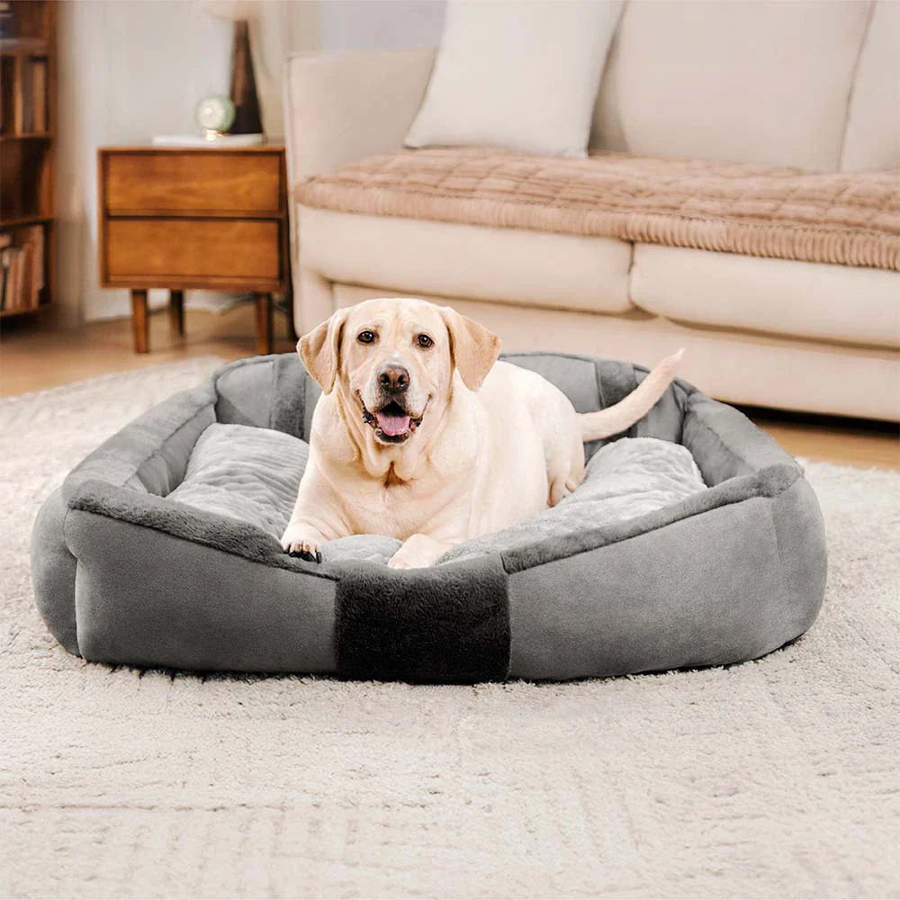 Vintage Large Cozy Calming Sofa Dog Bed