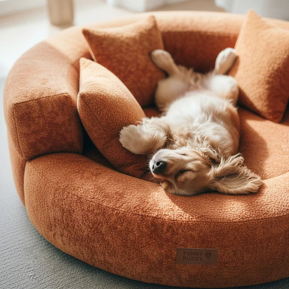 Luxe Diamond Velvet Removable Orthopedic Donut Dog Bed With Pillow - DreamNest