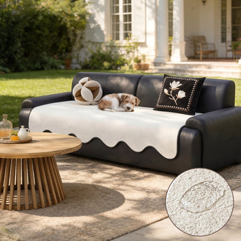 Water-repellent Teddy Fleece Non-Slip Straight Outdoor Sofa Cover