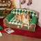 Diamond-Quilted Sherpa Orthopedic Dog & Cat Sofa Bed - Cocoa Pine