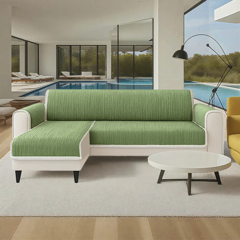 All-Season Anti-Slip Striped Pet Rug Furniture Protector with Armrest Sofa Cover - Keep Still