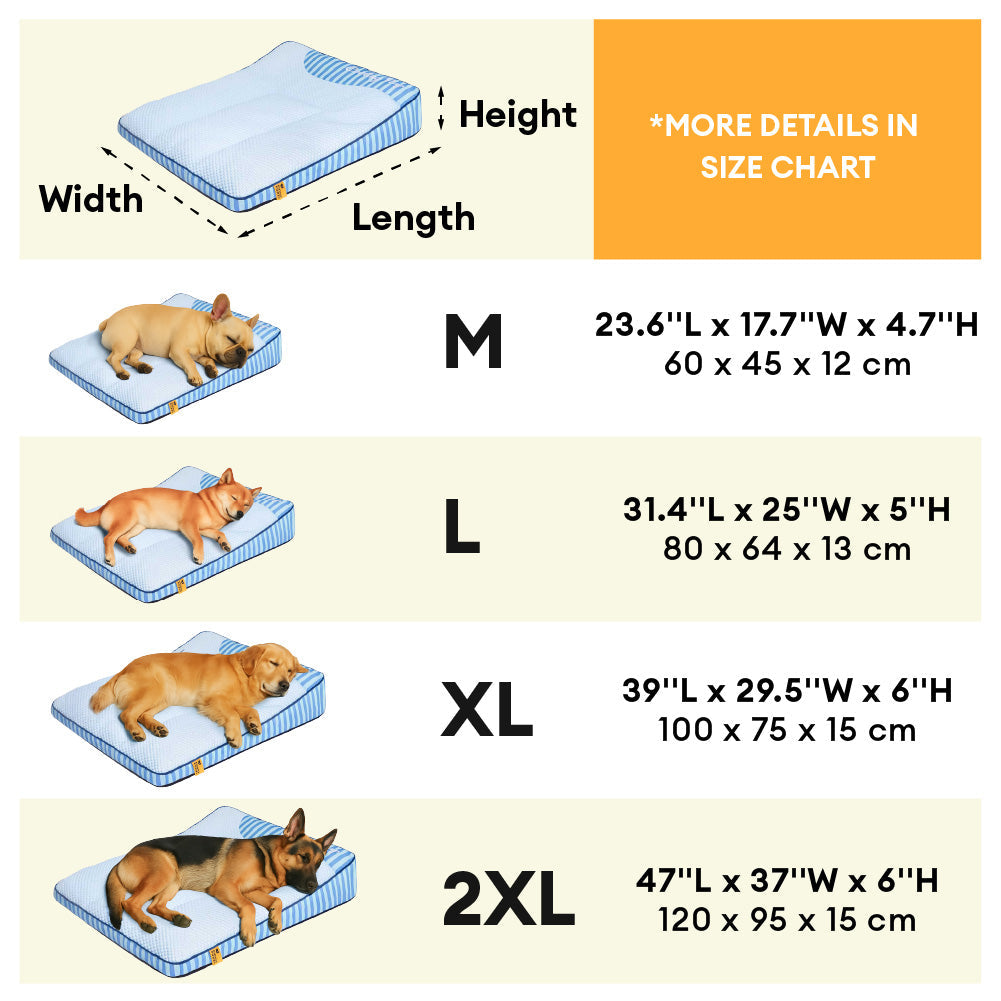 Extra Large Cooling Washable Rectangle Orthopedic Dog Bed - Outdoor