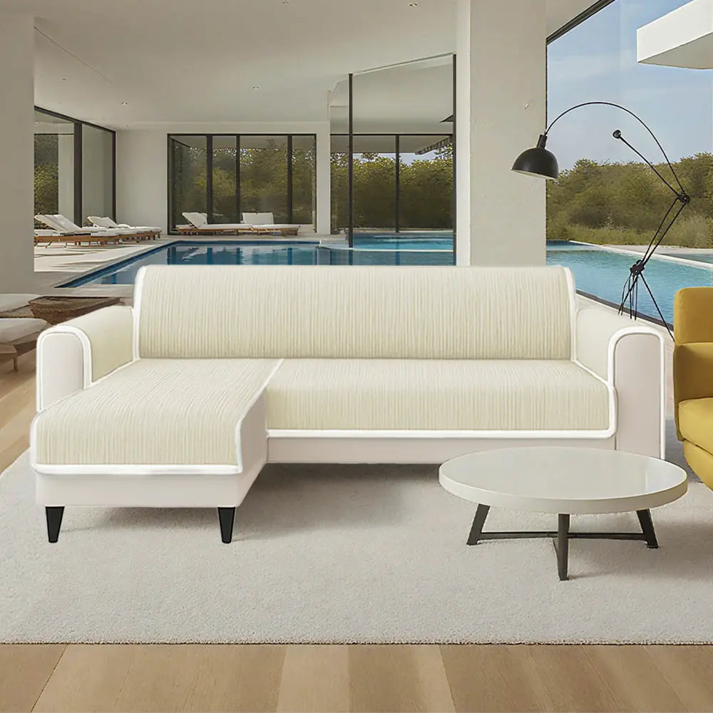 All-Season Anti-Slip Striped Pet Rug Furniture Protector with Armrest Sofa Cover - Keep Still