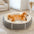 Ultra Plush Corduroy Anti-Anxiety Donut Dog Bed