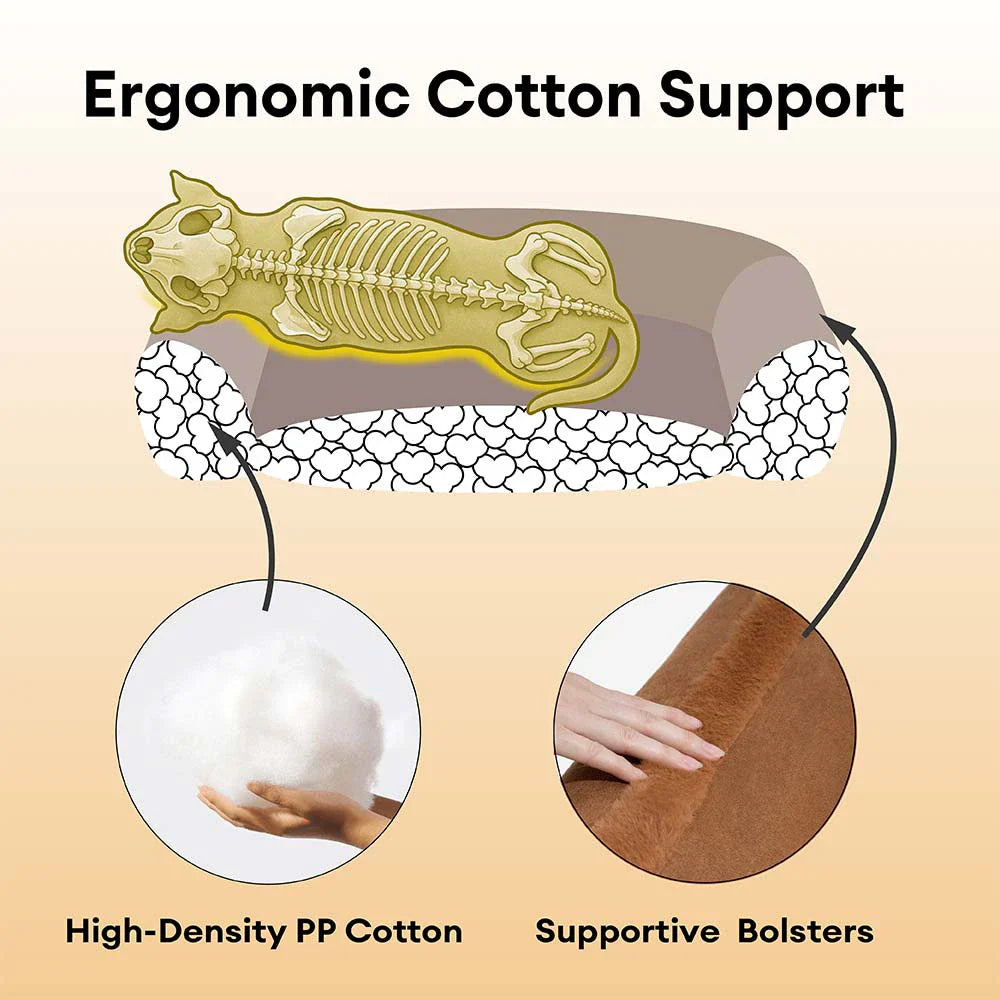 Vintage Large Cozy Calming Sofa Dog Bed