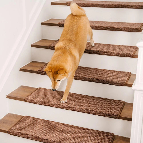 Anti-scratch Faux Sisal Stair Protectors Tape Free Washable Carpet Stair Treads