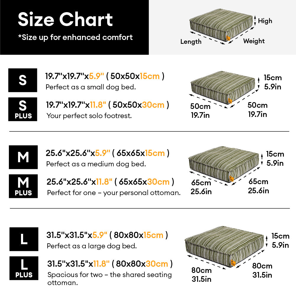 Sustainable Storage Pouf Ottoman & Dog Bed - Funnyfuzzy SnugNest