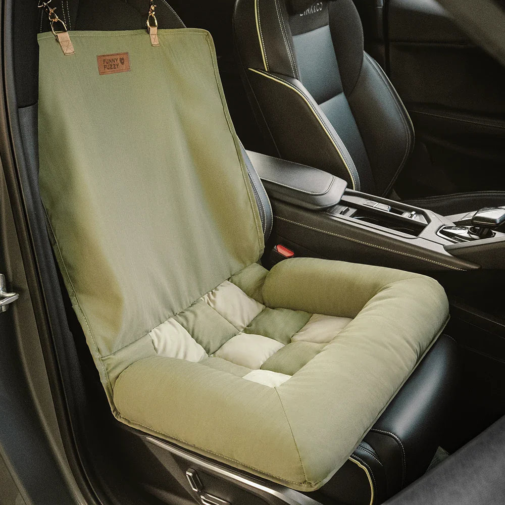 Travel Bolster Safety Back Single Seat Large Dog Car Seat Bed – Chessboard Lounge