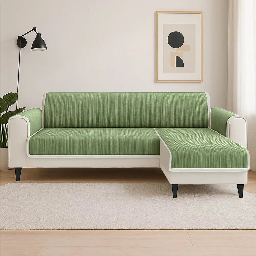 All-Season Anti-Slip Striped Pet Rug Furniture Protector with Armrest Sofa Cover - Keep Still