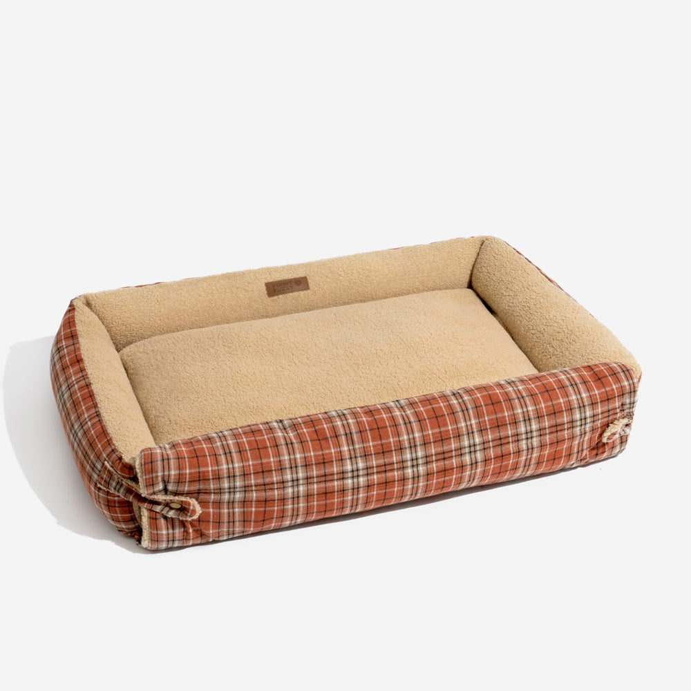 Large Washable Vintage Tartan Folding Blanket Dog Beds - Avocuddle