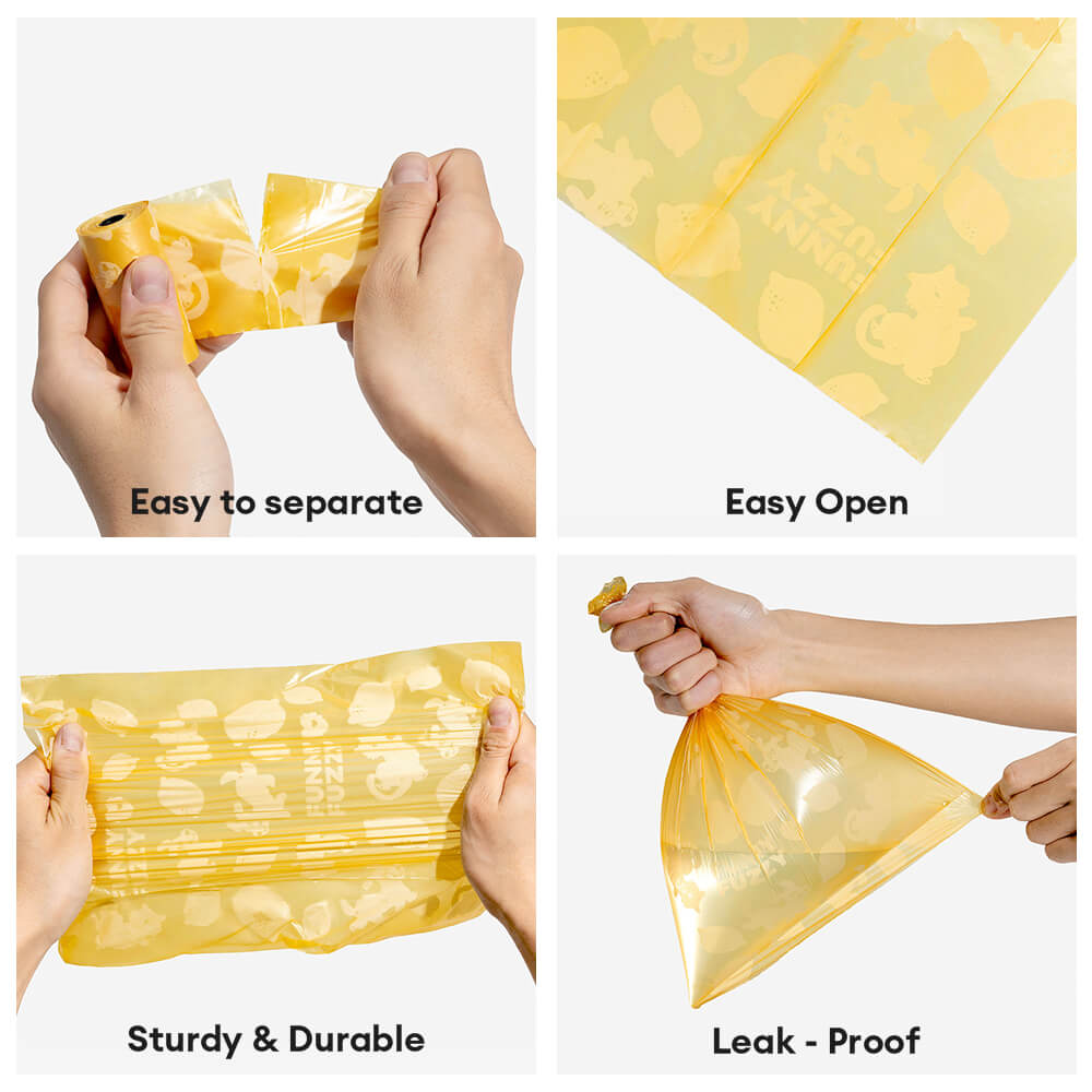 Lemon Scented Durable Recycled Poop Bags - Fresh Up