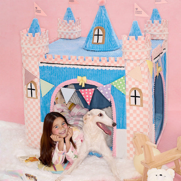 Cozy Orthopedic Kids Indoor Play Castle Bed Dog Tent Bed - Fairytale Dreamland