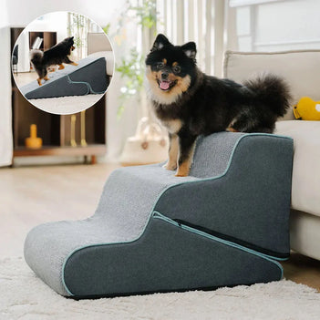 Multifunctional 2-in-1 Foldable Dog Stairs with Ramp Mode