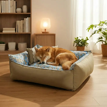 Floral Pattern Anti Static Washable All Season Dog Bed