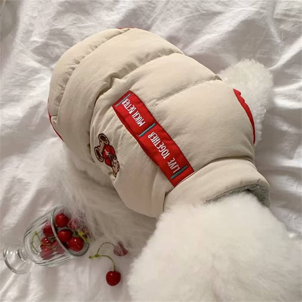 Teddy Bear Puffer Dog Jacket – Cozy and Stylish for Cold Weather