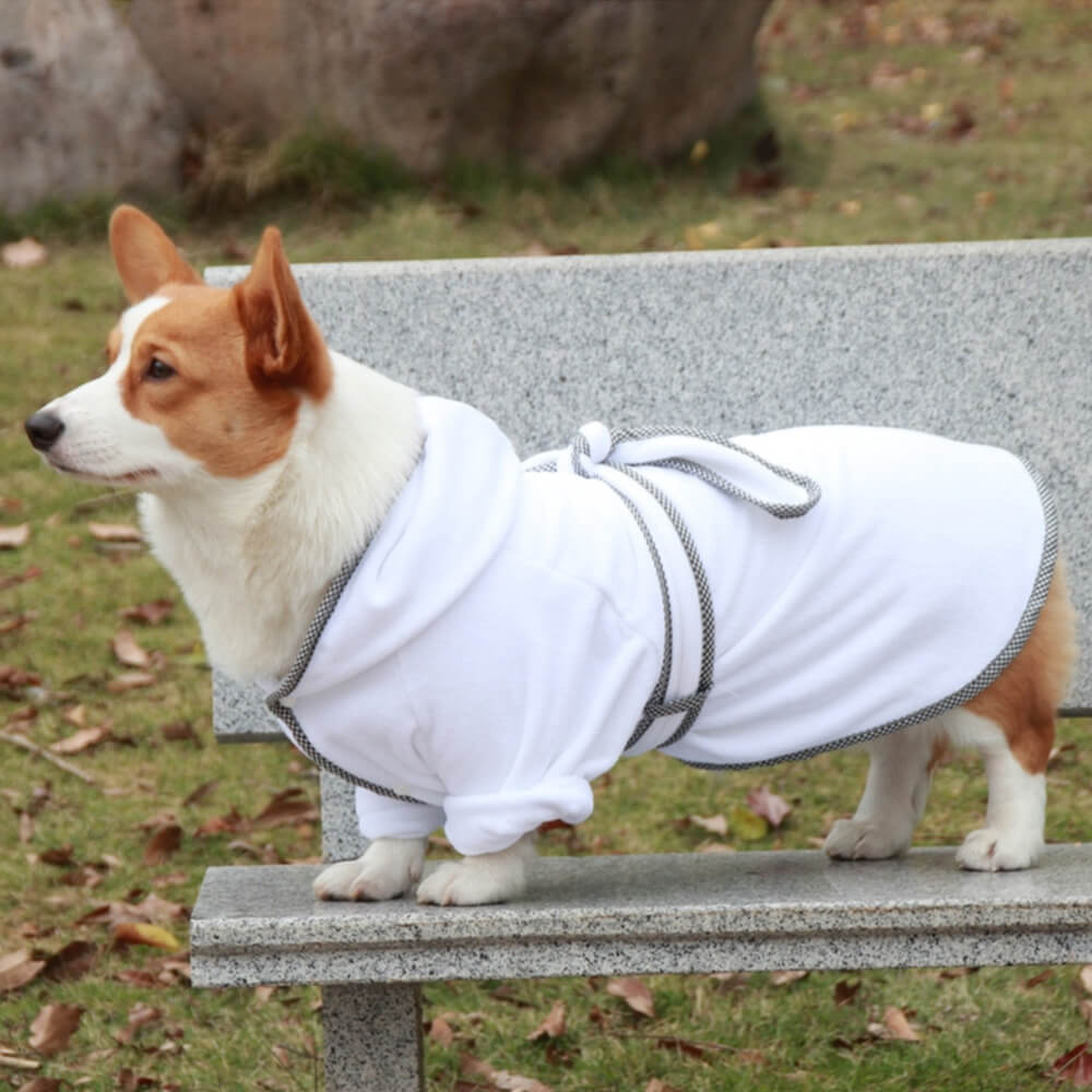 Microfiber Fast Drying Absorbent Dog Hooded Bathrobe Pajama