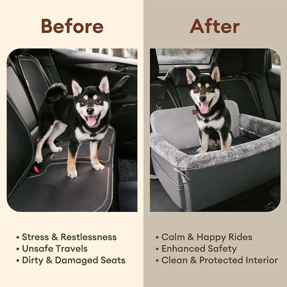 Travel Safety All-Season Bolster Dog Car Seat Bed - BaseCamp