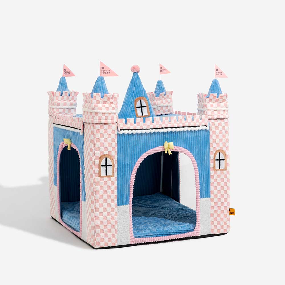 Cozy Orthopedic Kids Indoor Play Castle Bed Dog Tent Bed - Fairytale Dreamland