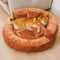 Luxe Diamond Velvet Removable Orthopedic Donut Dog Bed With Pillow - DreamNest