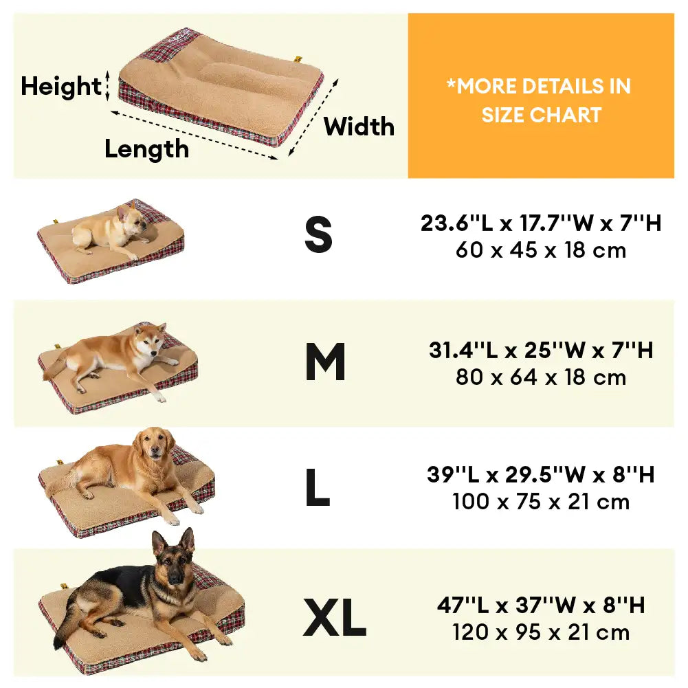 Lit pour chien rectangulaire orthopédique moelleux extra large en peluche lavable - Nuit-nuit