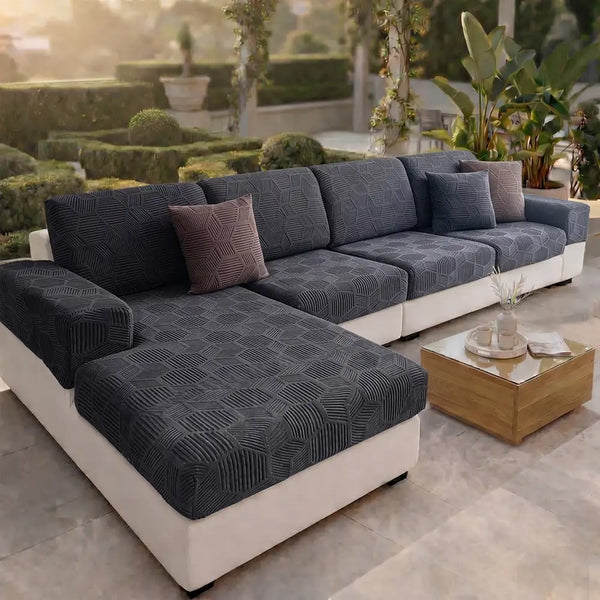 Honeycomb Pattern Water-resistant Stretch Full-Cover Magic Outdoor Sofa Cover
