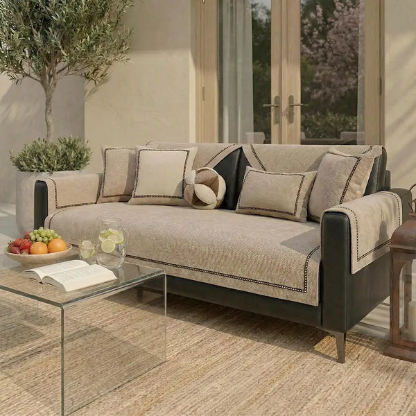 Simple Modern Jacquard High-Weight Non-Slip Chenille Outdoor Sofa Cover