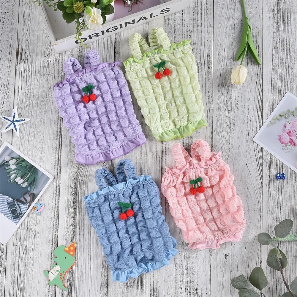 Cute and Breathable Pet Clothes Spring Summer New Arrival: Macron Bubble Jacquard Harness