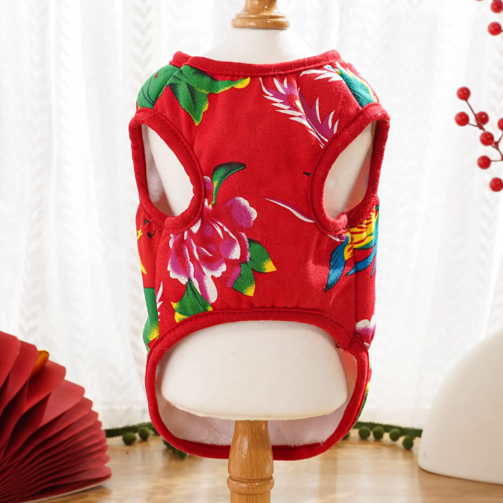 Chinese New Year Dog Vest - Luxurious Dragon Embroidered Pet Costume