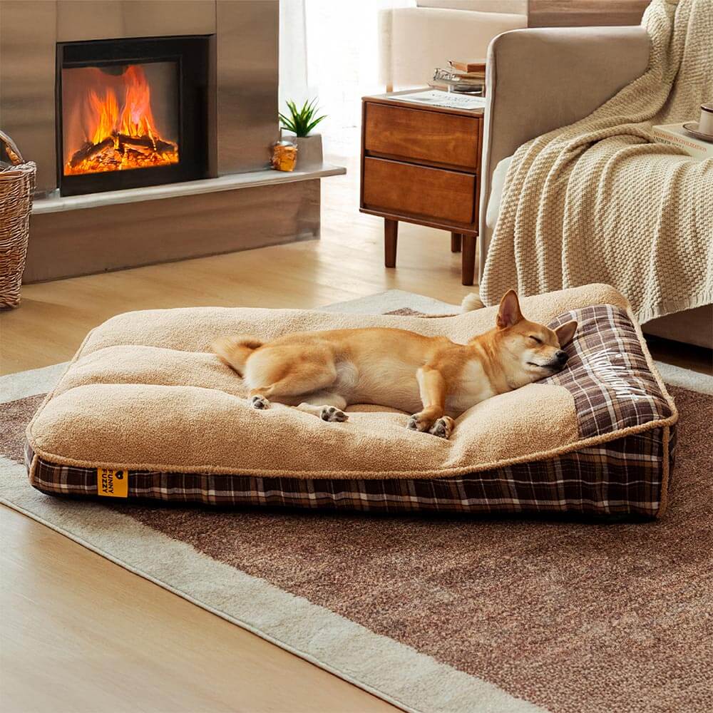 Extra Large Washable Teddy Fluffy Orthopedic Rectangle Dog Bed - Nightnight