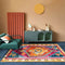 Tapis vinyl pour salon bohème folk rétro