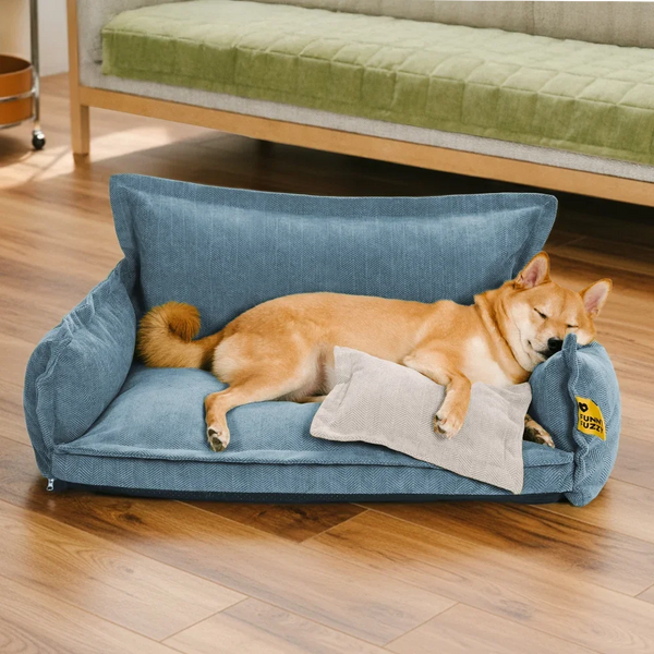 Orthopedic All-season Dual-layer Removable Dog Bed With Pillow - Retro
