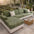 Honeycomb Pattern Water-resistant Stretch Full-Cover Magic Outdoor Sofa Cover