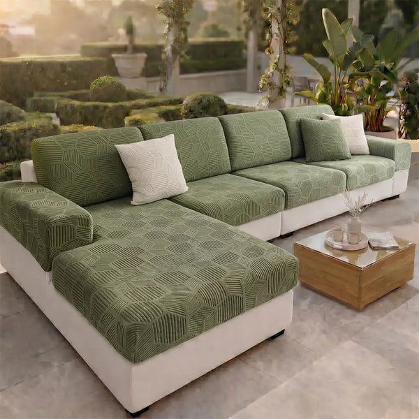 Honeycomb Pattern Water-resistant Stretch Full-Cover Magic Outdoor Sofa Cover