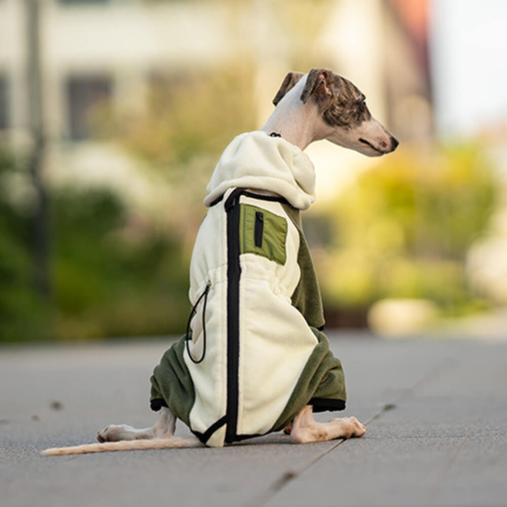 Combinaison pour chien en polaire à couverture complète avec collier amovible