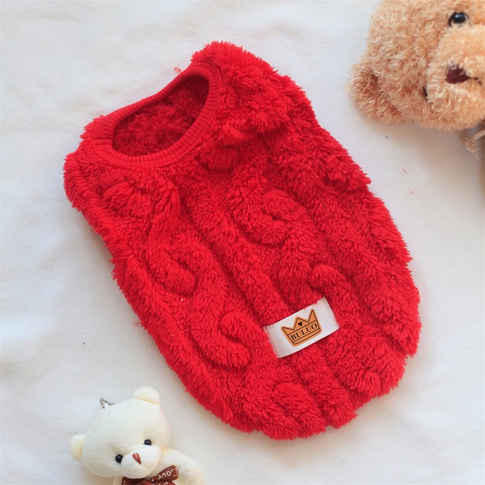 Cozy and Plush Fleece Dog Sweater – Available in Multiple Colors