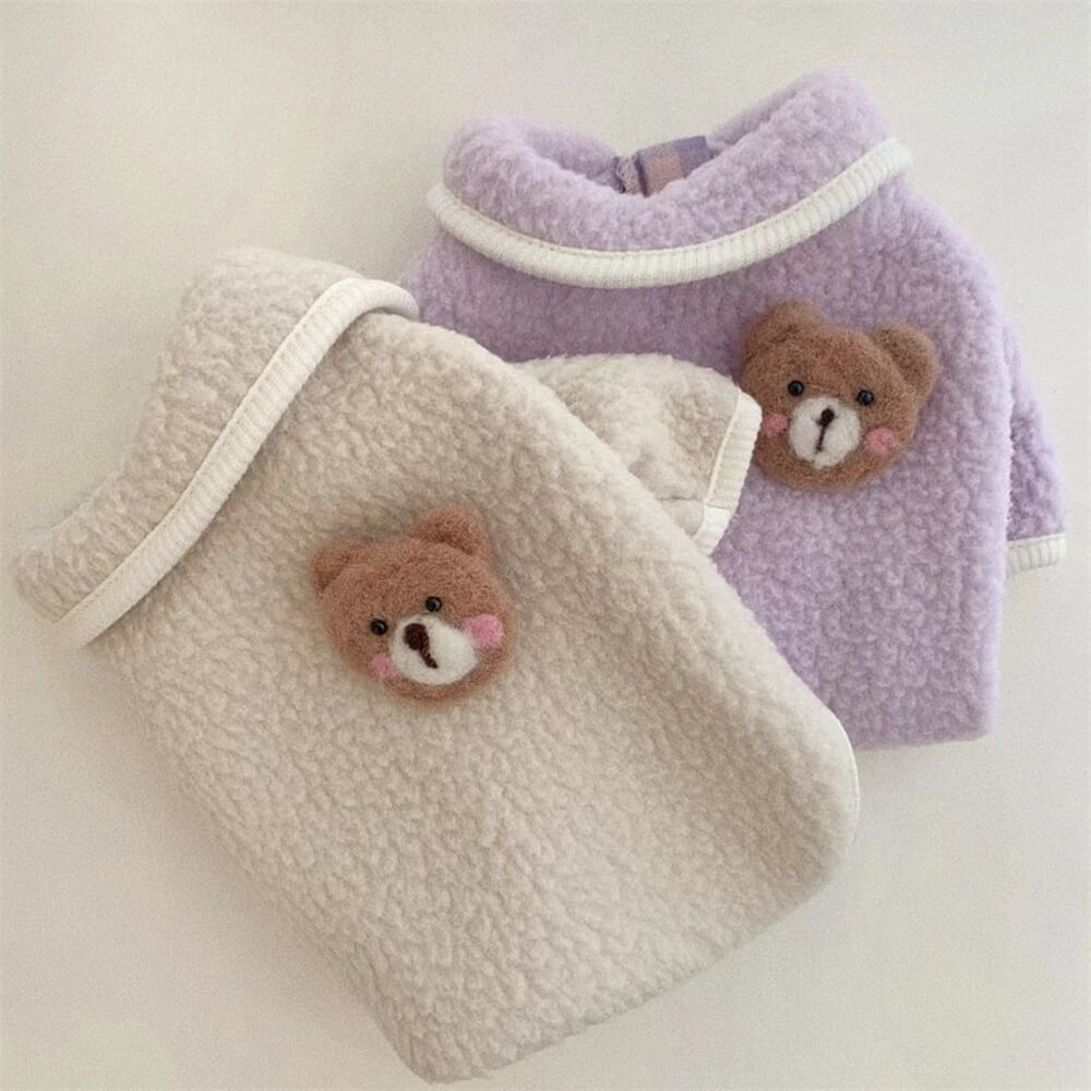 Teddy Bear Fleece Dog Sweater – Cozy and Adorable for Chilly Days