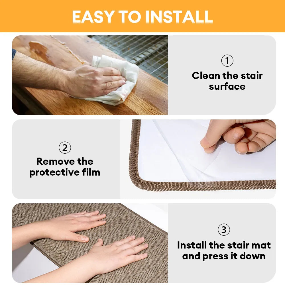 Non-slip All-season Adhesive-Grip Stair Treads - Retro