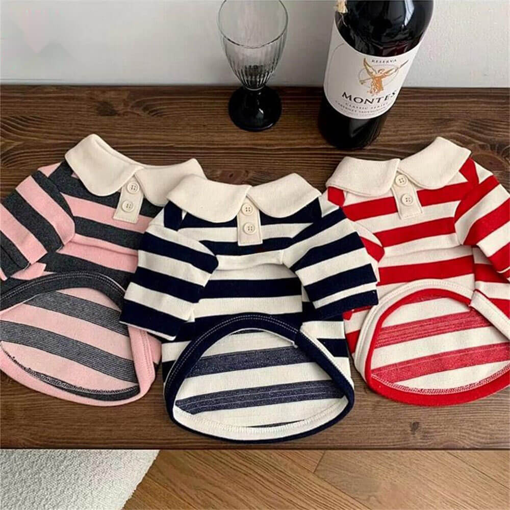 Classic Striped Polo Dog Shirts