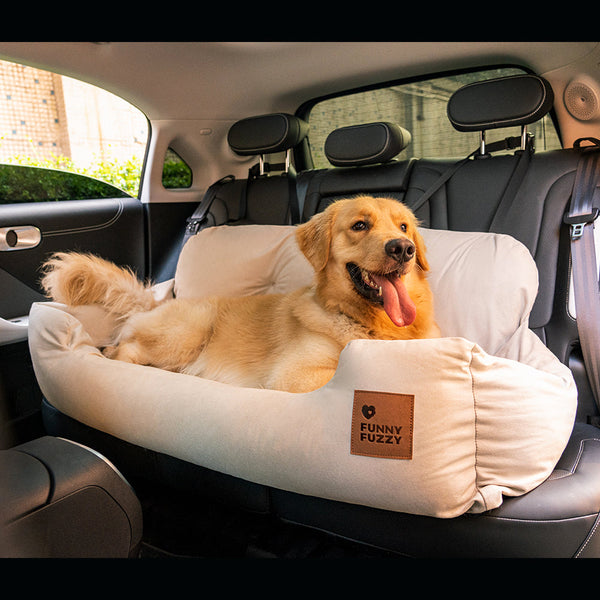 Travel Bolster Safety Medium Large Dog Car Back Seat Bed - FUNNYFUZZY