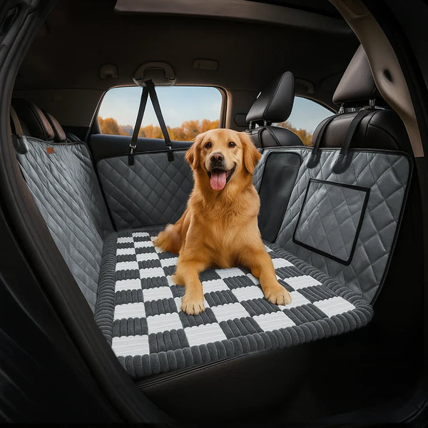 Cozy Plaid Non-Slip Dog Bed Mat for Car Seat Extender